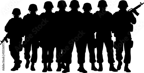 American soldiers military  army, advance Vector Bundle