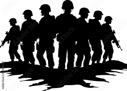 American soldiers military  army, advance Vector Bundle