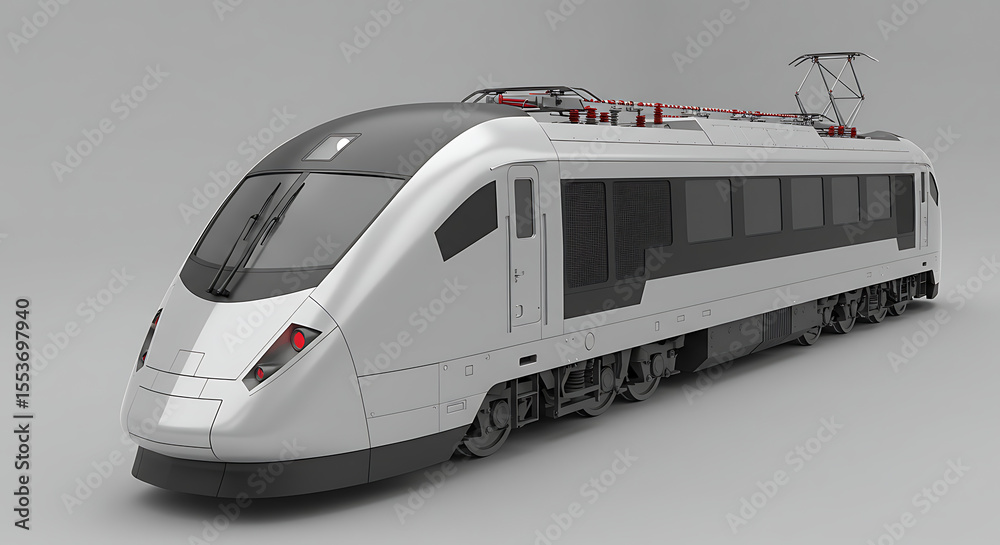 Fototapeta premium Modern High-Speed Electric Train Design Sleek, Efficient, and Sustainable Transportation