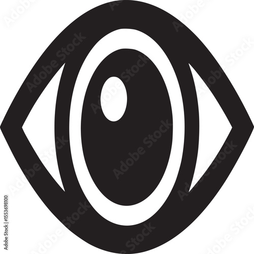 Eye icon vector graphic illustration design concept for vision health and surveillance symbol isolated on transparent background silhouette