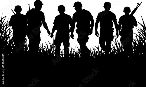 American soldiers military  army, advance Vector Bundle