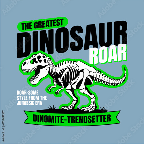vector illustration of an dinosaur t-shirt design