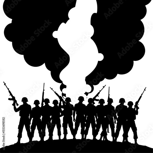 American soldiers military  army, advance Vector Bundle