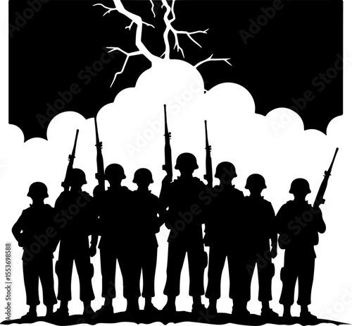 American soldiers military  army, advance Vector Bundle