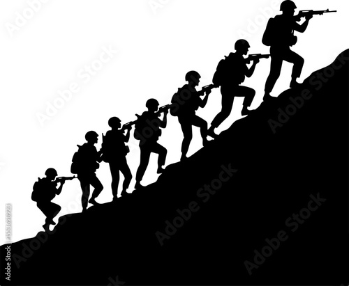 American soldiers military  army, advance Vector Bundle