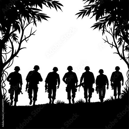 American soldiers military  army, advance Vector Bundle