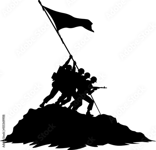 American soldiers military  army, advance Vector Bundle