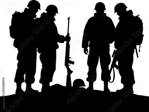 American soldiers military  army, advance Vector Bundle