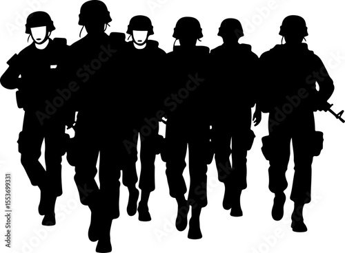 American soldiers military  army, advance Vector Bundle