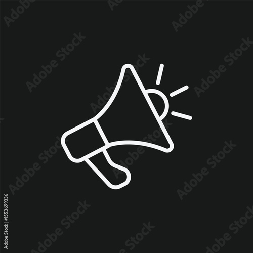 Megaphone Icon for Marketing Announcements, Public Promotions, and Broadcasting Important News Alerts