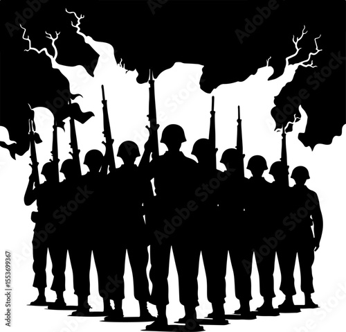 American soldiers military  army, advance Vector Bundle