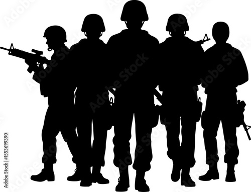 American soldiers military  army, advance Vector Bundle