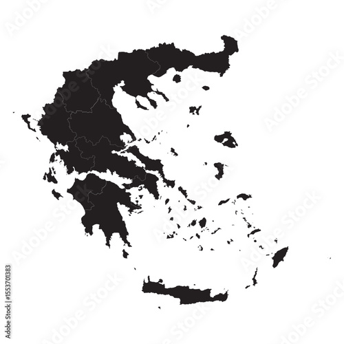 Detailed political and geographical map of Greece with regions, cities, islands, borders, and terrain