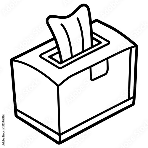 Minimal Tissue Box Line Art