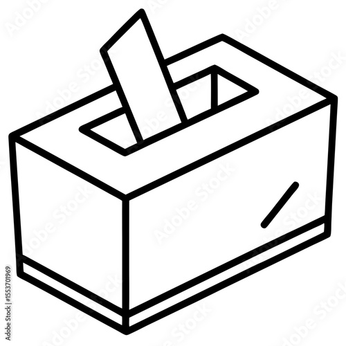 Minimal Tissue Box Line Art