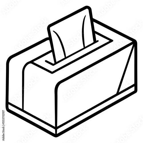 Minimal Tissue Box Line Art