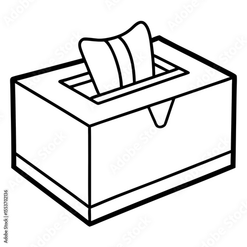 Minimal Tissue Box Line Art