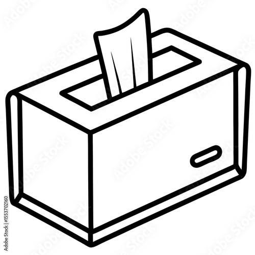 Minimal Tissue Box Line Art