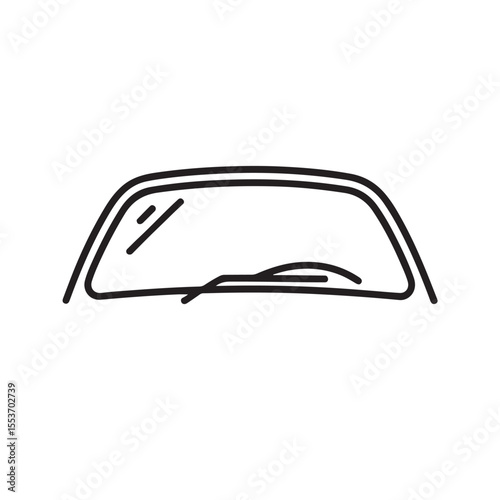 Car Windshield Wiper Icon Black Line Art vector