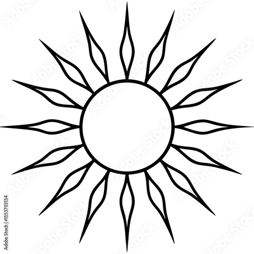 Hand-drawn sun icon with radiating lines