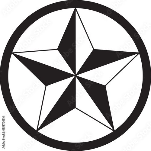 Lone star texas black and white vector illustration for logo design or graphic element and clip art on transparent background silhouette
