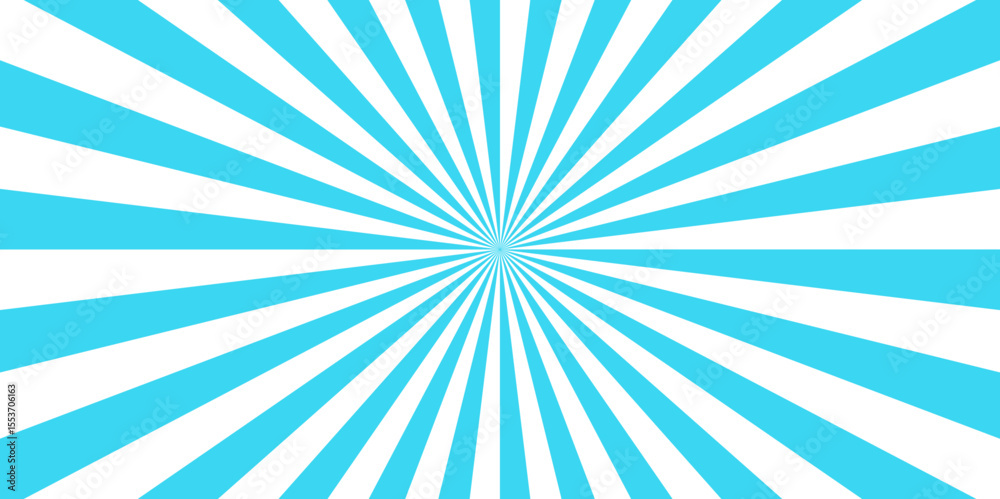 Fototapeta premium Sun ray vector background radial sunrise or sunset light retro design. Horizontal, universal for website, text, marketplaces, products, business. Abstract contrast radial burst pattern twisted rays.