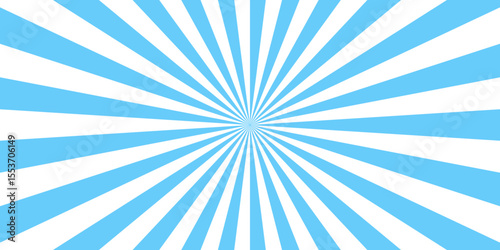 Sun ray vector background radial sunrise or sunset light retro design. Horizontal, universal for website, text, marketplaces, products, business. Abstract contrast radial burst pattern twisted rays.