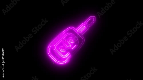 The animation features a glowing neon security key icon with a futuristic vibe.