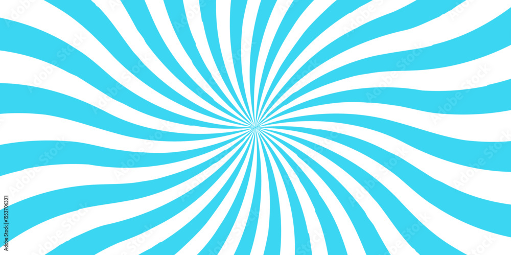 Fototapeta premium Sun ray vector background radial sunrise or sunset light retro design. Horizontal, universal for website, text, marketplaces, products, business. Abstract contrast radial burst pattern twisted rays.