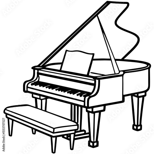piano and music notes