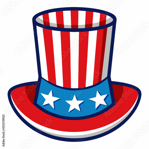 Patriotic uncle sam top hat illustration