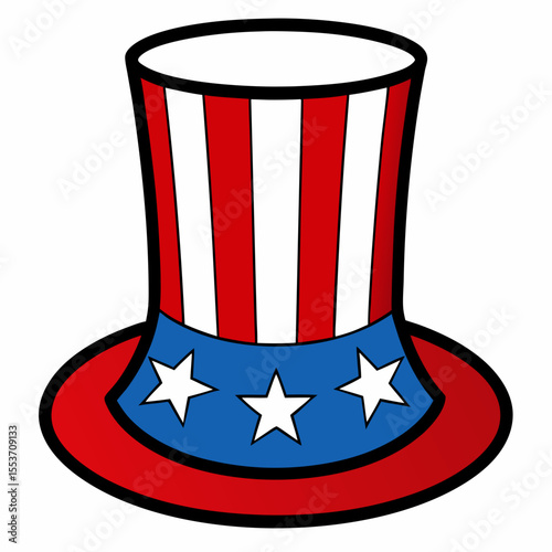 Patriotic uncle sam top hat illustration