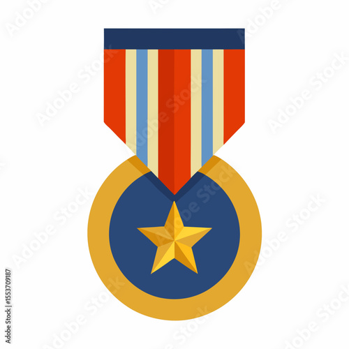 Patriotic medal of honor with gold star
