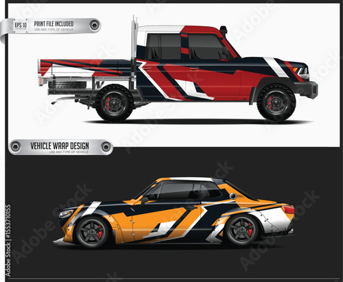 Custom Car Wraps for Pickup Truck and Sports Car