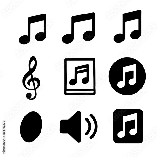 Collection of Simple Black Music Icons