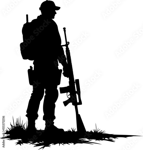 soldiers, military, army Silhouette of Soldiers on a Hill verctor bundle