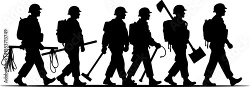 soldiers, military, army Silhouette of Soldiers on a Hill verctor bundle