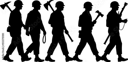 Soldiers Marching with Megaphones vector bundle