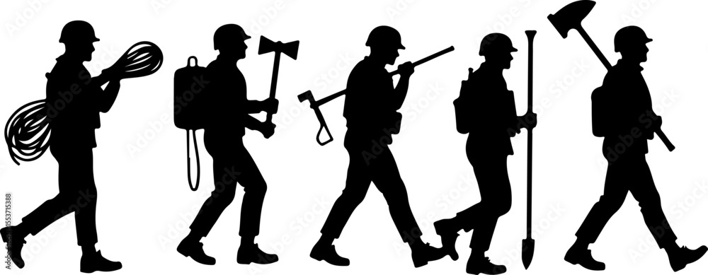 Obraz premium Soldiers, Military, Army, vector bundle