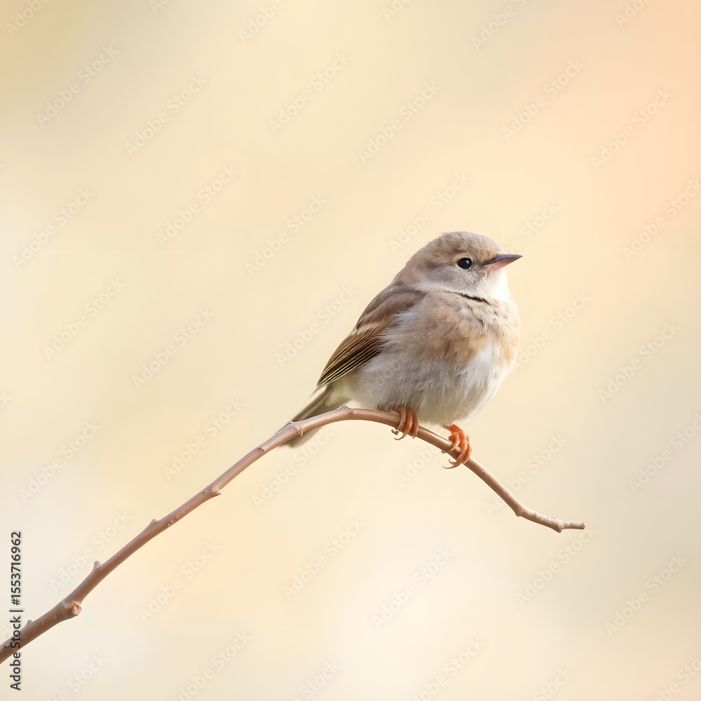 Fototapeta premium Small Bird Resting on a Bare Branch