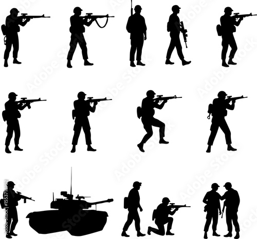 Mountain Warriors Silhouette Vector" vector