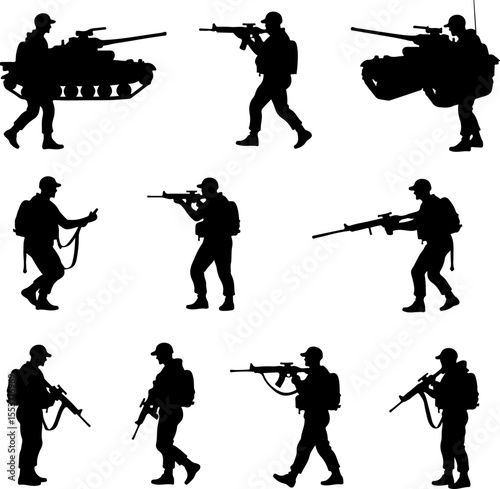 Mountain Warriors Silhouette Vector" vector