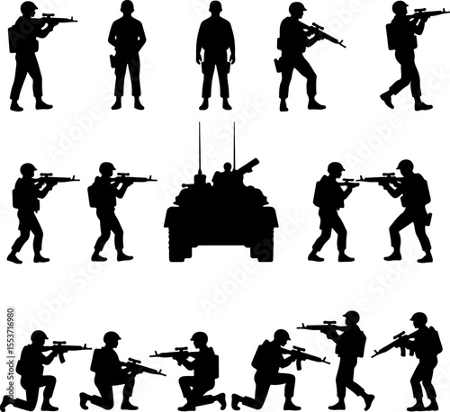 Mountain Warriors Silhouette Vector" vector