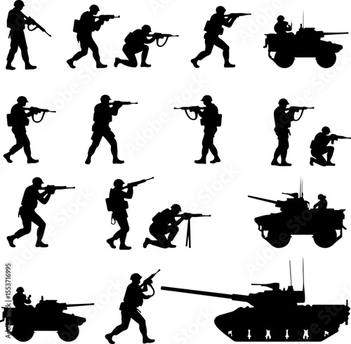 Mountain Warriors Silhouette Vector" vector