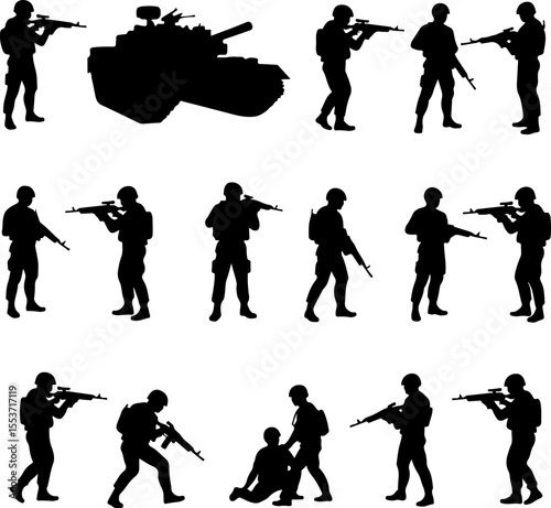 Mountain Warriors Silhouette Vector" vector