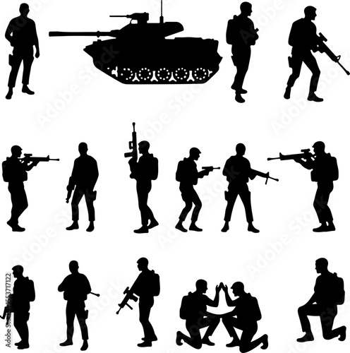 Mountain Warriors Silhouette Vector" vector