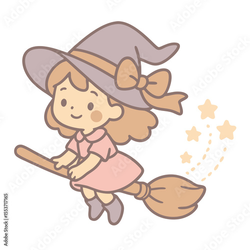 Pastel Witch Journey Illustration