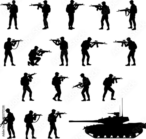 Mountain Warriors Silhouette Vector" vector