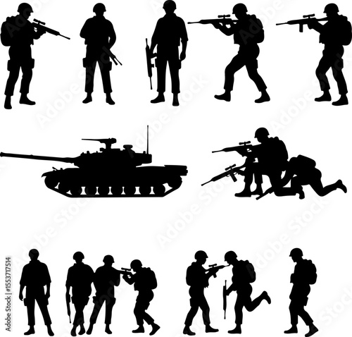 Mountain Warriors Silhouette Vector" vector