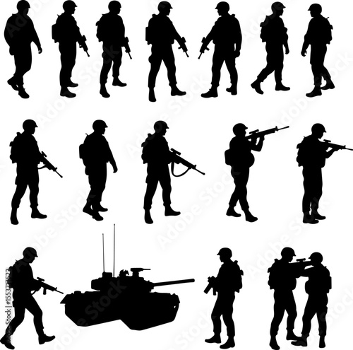 Mountain Warriors Silhouette Vector" vector